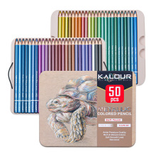 KALOUR50件金属色彩色铅笔美术绘画彩铅手绘涂鸦铅笔套装厂家直销