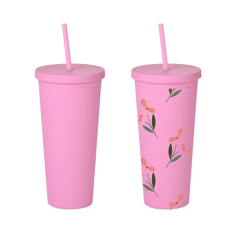 Customized Coffee Portable Cup 316 Food Thermos Cup UV Printing Cup with Straw Leisure Self-Use Car Coffee Cup