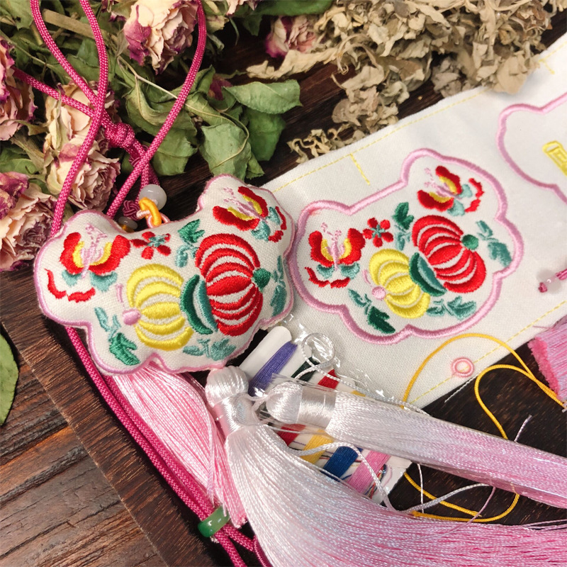 梵椿刺绣香包汉服绣花香囊瓜瓞绵绵手作diy材料包香包艾草香包