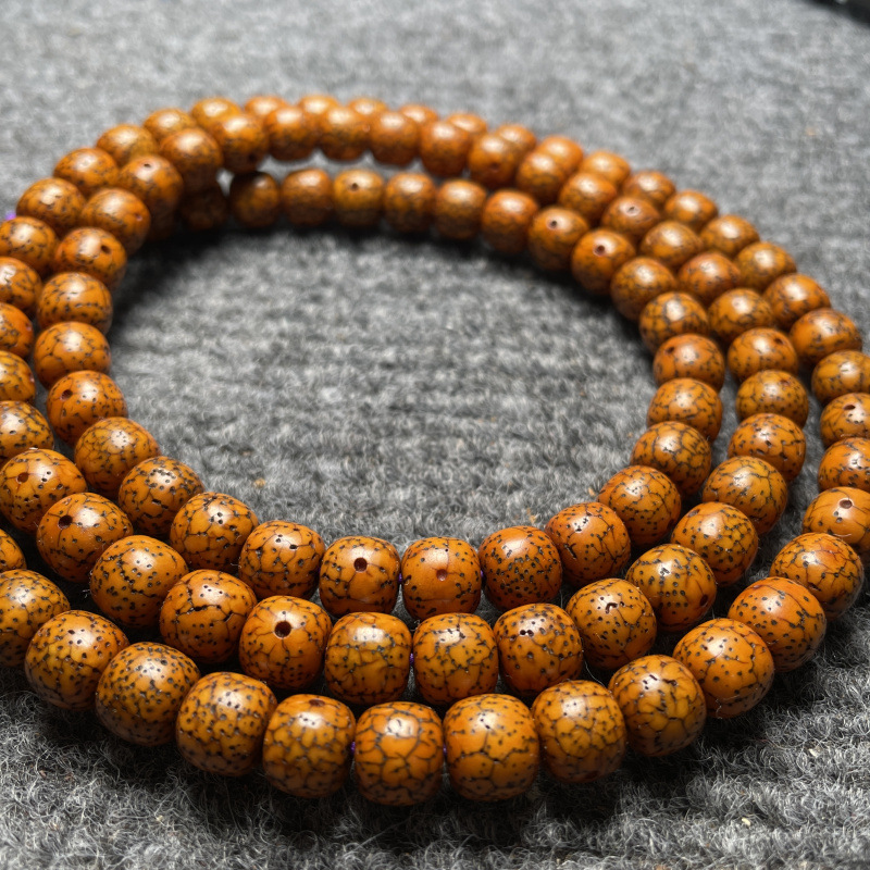 包浆开片老星月菩提子佛珠手链 男女手链108西藏回流老籽星月菩提