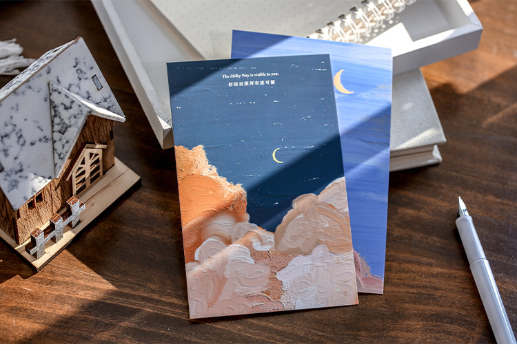 纸先生明信片 星河吟咏系列 创意diy手帐祝福留言贺卡白卡30张入