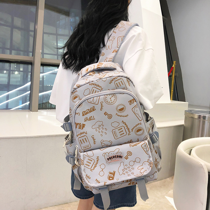 Wholesale New Schoolbag for Primary and Secondary School Girls Cute Graffiti Backpack Casual Simple All-Match Junior and Middle School Students Backpack