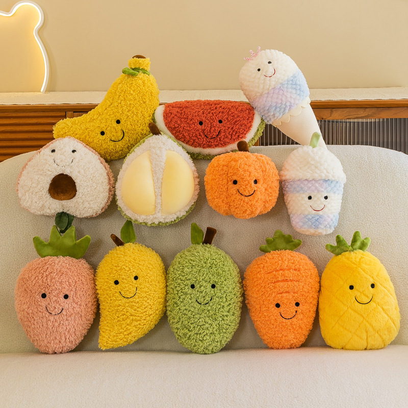 fruit series simulation doll crane machines plush toy company activity gift doll wedding throws claw machine doll