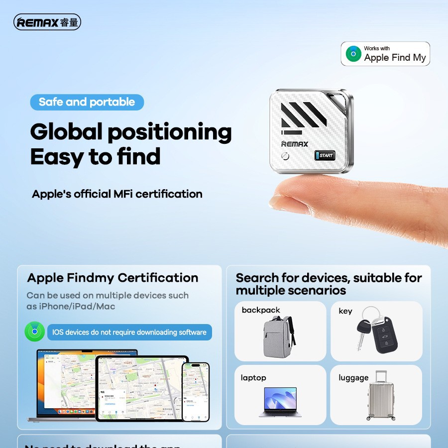RT-G2306智能AirTag全球定位迷你防丢器GPS定位 电子产品