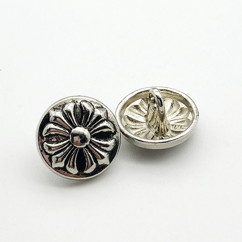 欧美走秀时尚银色纽扣扣子克罗心双剑扣子手缝纽扣衬衫大衣装饰扣