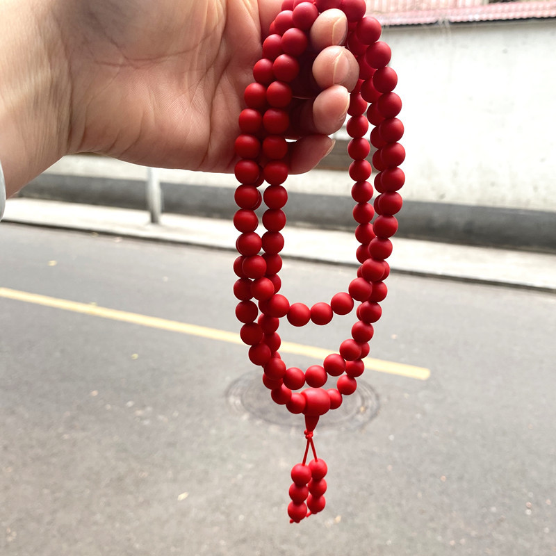 佛教喇荣佛学院红色怀业琉璃念珠红佛珠108手链手串