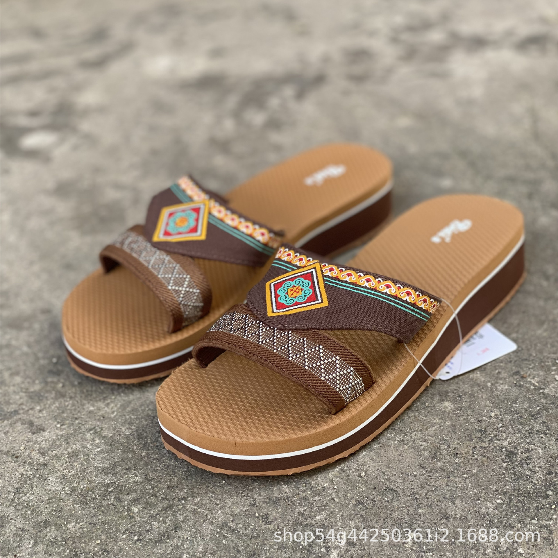 正品越南平仙bitis女士一字拖休闲民族风防滑耐磨日常套脚拖鞋