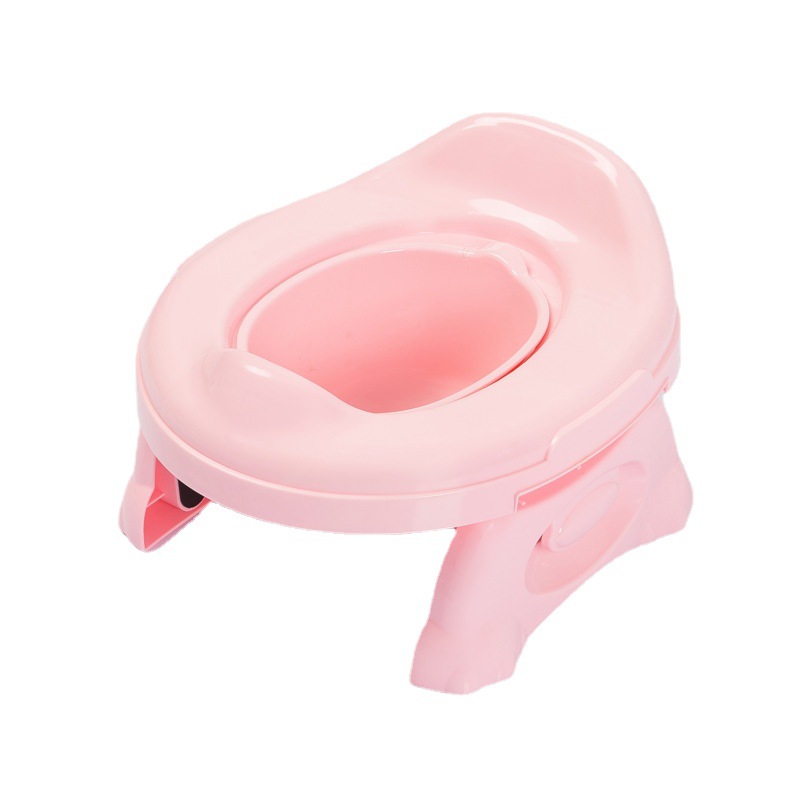 Children's Toilet New Factory Wholesale Customizable Candy Color Plastic Universal Foldable Dual-Use Baby Toilet