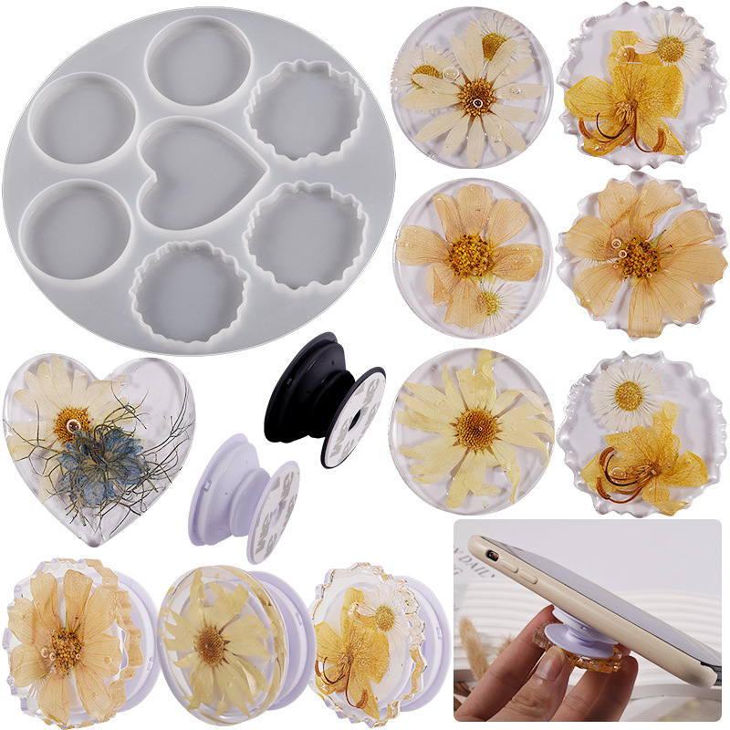 DIY Crystal Glue Irregular round Love Cellphone Airbag Support Ornament Listing Silicone Mold