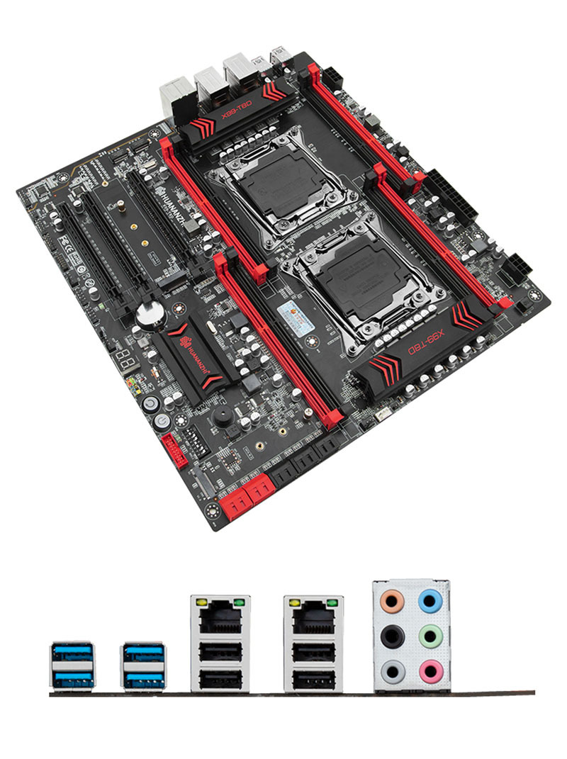 华南金牌 x99-t8d/f8d双路主板cpu套装设计渲染多开电脑e5 2678v3