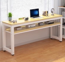 实木书桌学生家用长方形电脑桌阳台窄办公桌写字长条桌工作台桌子