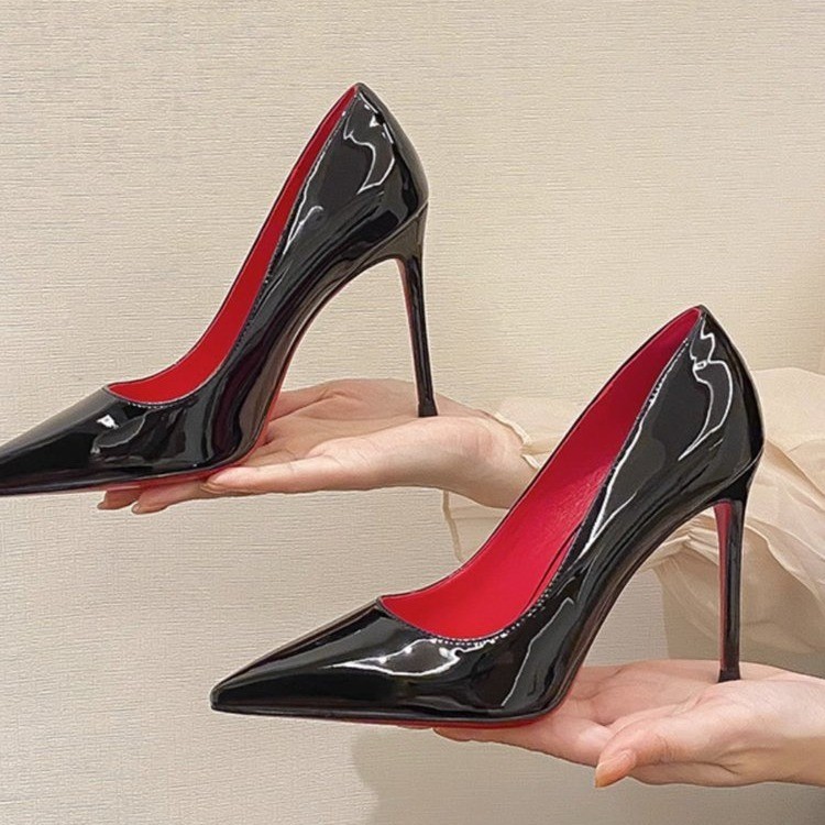 European and American Style Fashion High Heels Women's 2023 Autumn New Pointed Toe Stiletto Sexy Glossy Temperament Patent Leather Pumps