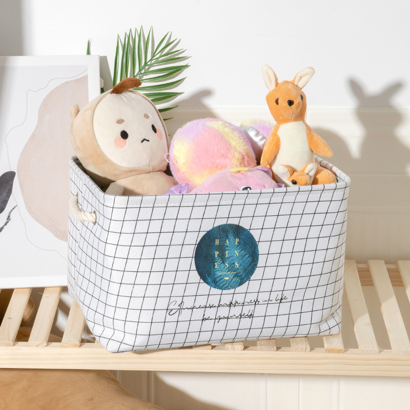Nordic Style Large Cloth Foldable Storage Basket Cotton and Linen Laundry Basket Dirty Clothes Basket Toy Sundries Storage Bucket Household