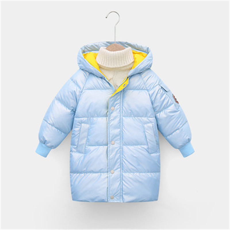 2024 New Children's down and Wadded Jacket Autumn and Winter Boys and Girls Thickened Coat Medium and Big Children Mid-Length below the Knee Cotton Clothes