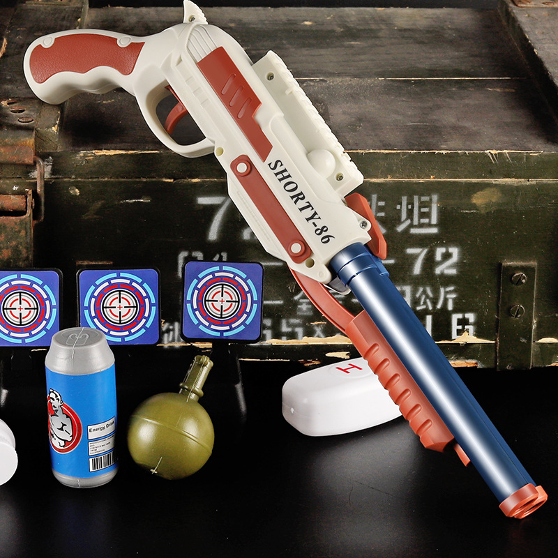 儿童s686双管来福软弹枪喷子玩具枪手动上膛吃鸡抖音同款一件代发