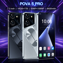 新款Pova 5 Pro跨境手机7.3寸水滴屏2+16GB外贸智能手机厂家代发
