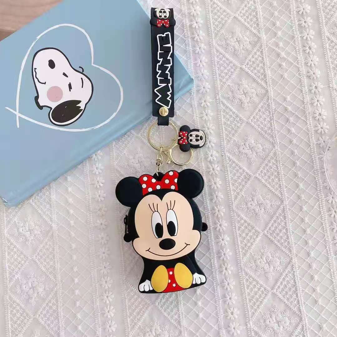 Cartoon Cute Version Cute Mickey Minnie Silicone Coin Purse Keychain Personality Bag Ornament Gifts Multifunction