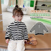 girl Sweater spring clothes children stripe coat Autumn baby Socket Zipper shirt Children jacket One piece On behalf of