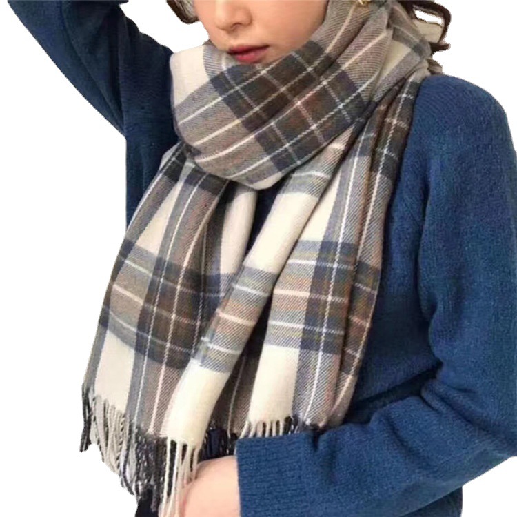 Korean Dongdaemun New Korean Style Plaid Scarf Women's Self-Retained Men's and Women's Couple Scarf Autumn and Winter New Scarf