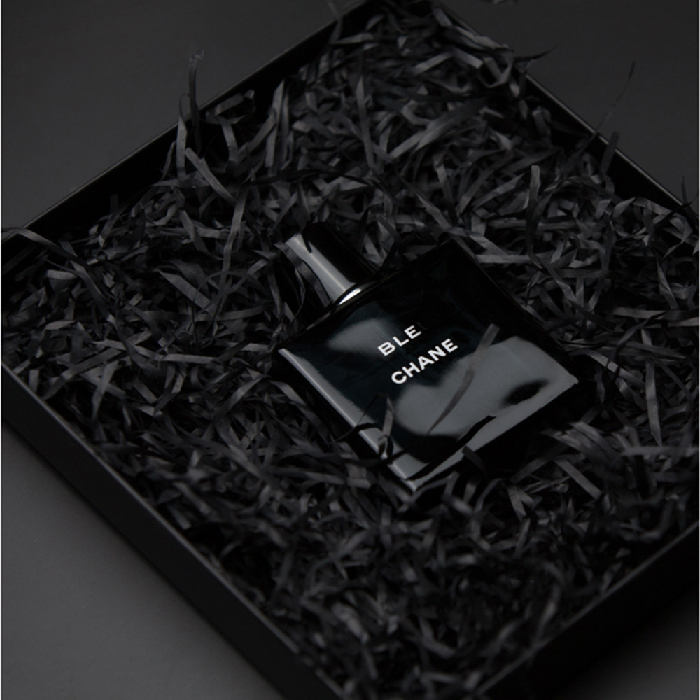 黑色拉菲草碎纸丝填充物厂家情人节生日礼物礼品盒包装盒填充纸丝