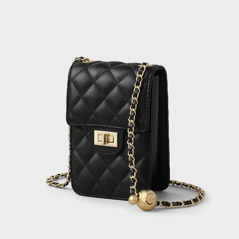 手机包包女2024新款夏季真皮女包小包bags菱格高级感链条斜挎包