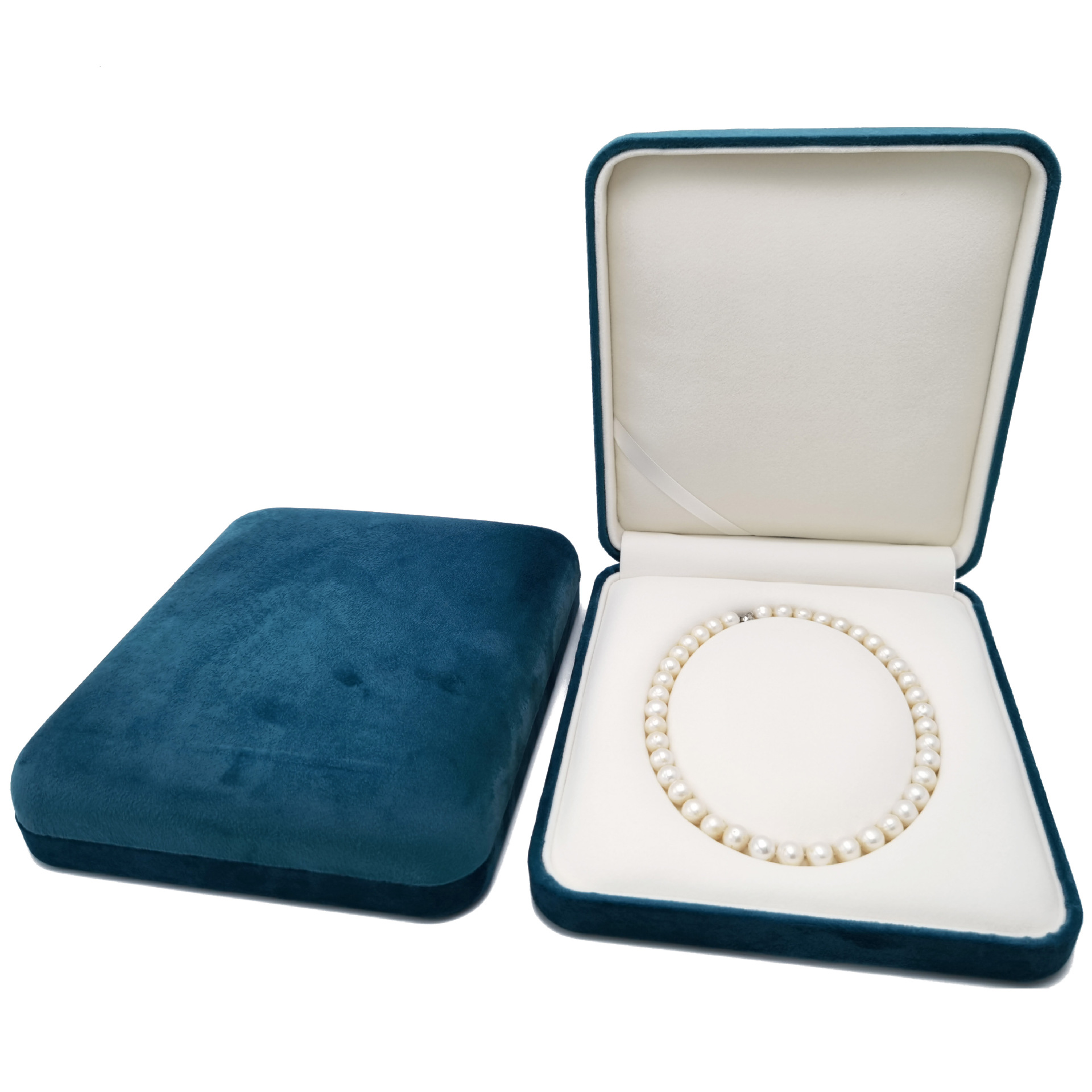 推荐超豪绒面礼物礼品包装盒子珍珠盒大项链盒子送礼豪链大链蓝色