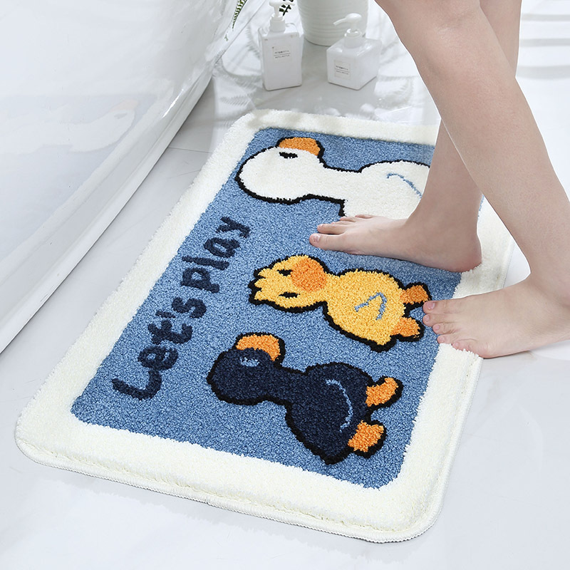 Cartoon Bathroom Bathroom Absorbent Non-Slip Floor Mat Bedroom Children's Room Carpet Cute Little Duck Entrance Mat