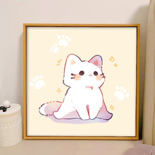数字油画diy搞笑猫咪填充色卡通画治愈动物手绘猫咪客厅装饰油彩