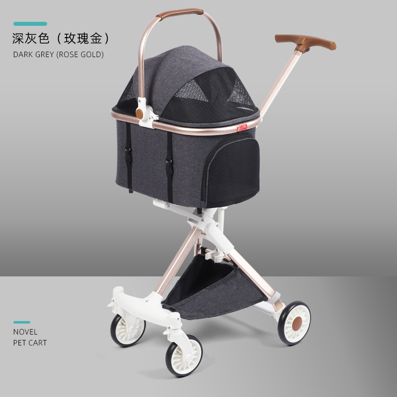 Medium and Small Dog Pet Stroller Retractable Luxury Foldable Dog Car Cat Dog Trolley Amazon Hot Sale