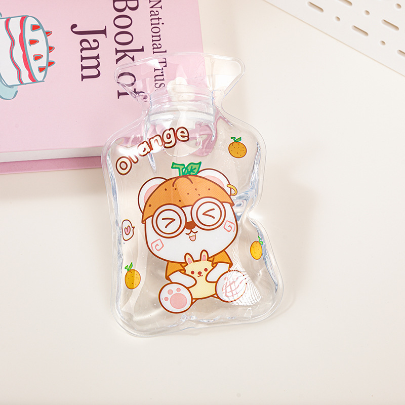 Strawberry Bear Cute Transparent Hot Water Bag Cartoon Warm Body Hot-Water Bag Water Injection Portable Factory Wholesale Winter Student