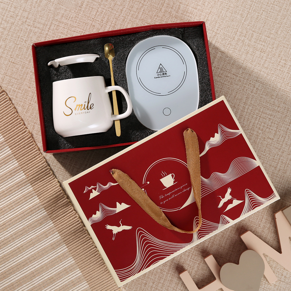 Warm Cup 55 Degrees Ceramic Cup Thermal Cup Gift Box Sf Express Delivery Business Activity Gift Logo Gift Gift