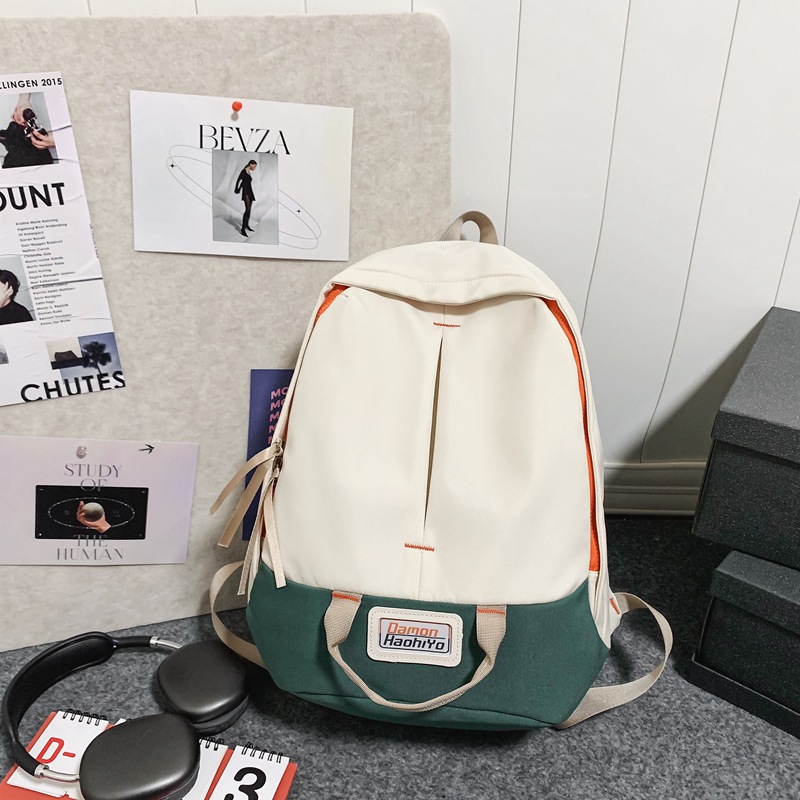 Schoolbag Female Ins High School Primary School Student Junior High School Student Mori Style Contrast Color Backpack College Students' Backpack