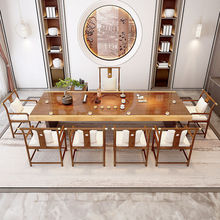 新中式实木大板茶桌椅组合茶台现代简约茶几客厅功夫办公室一体
