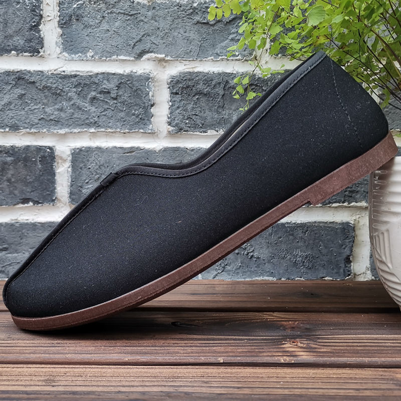 传统中国风老北京布鞋男复古功夫鞋洒鞋僧鞋圆口云头老头鞋黑布鞋