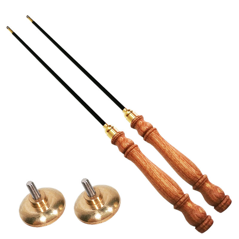 葫芦箍 实木手柄碳素空竹杆 木质手把抖杆 单头双头空竹实心抖竿