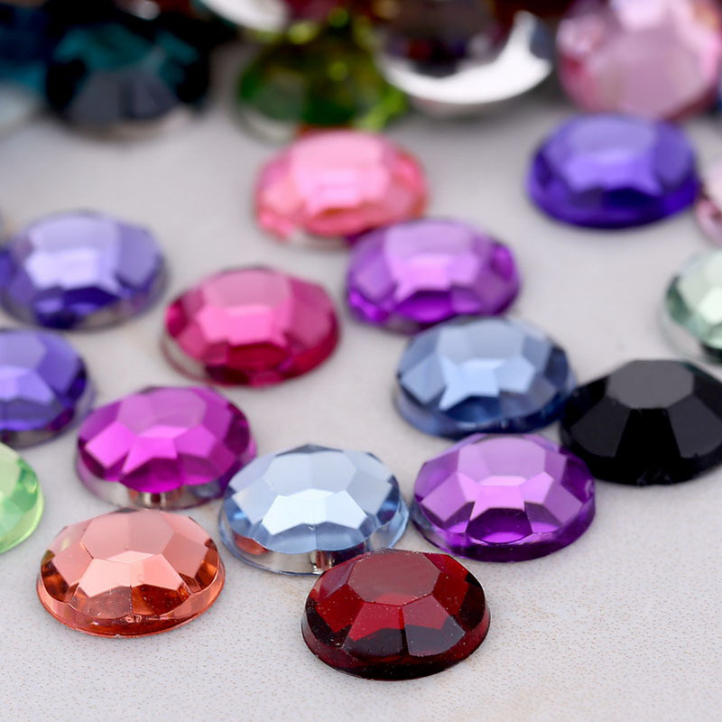 镀银平底圆形 亚克力钻 服装辅料饰品配件 亚克力贴钻圆形平钻