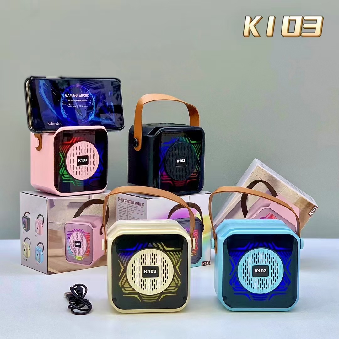 k103 bluetooth audio lock and load spray outdoor portable mini subwoofer home atmosphere desktop wireless speaker