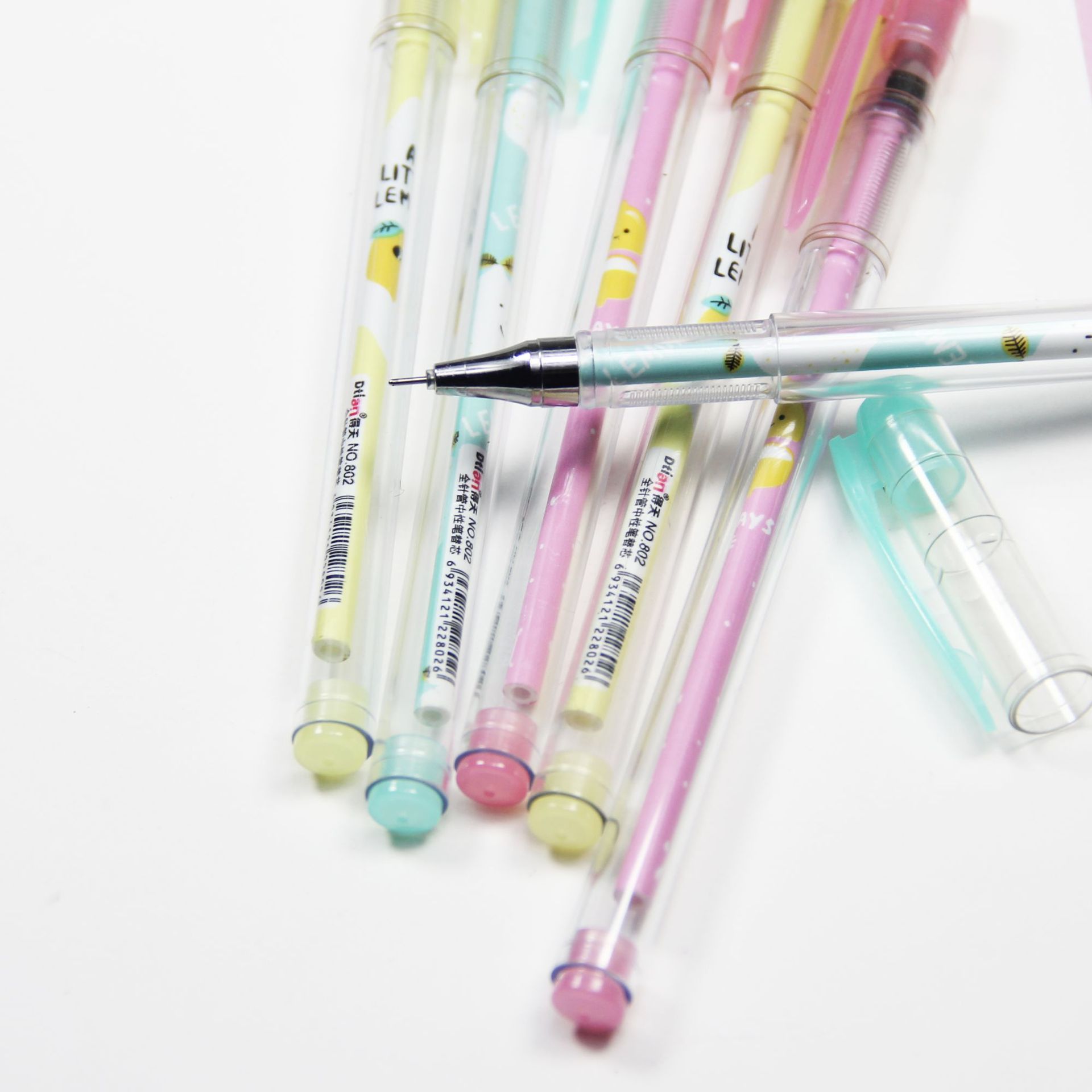 卡通盒装黑色中性笔0.