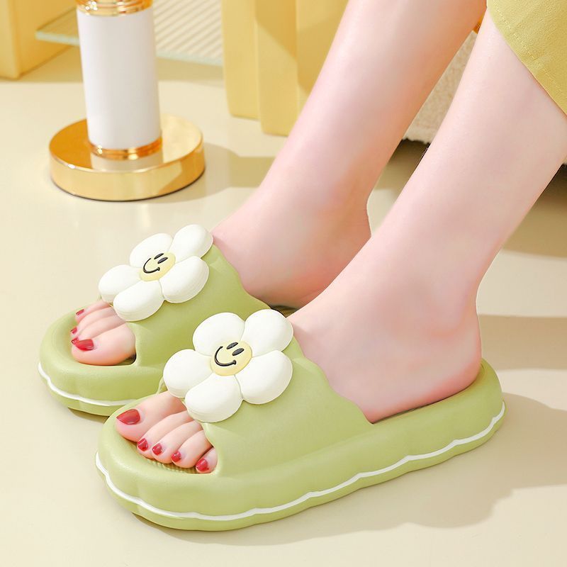 slip-on slippers women‘s summer home couple cute student thick-soled home bathroom bath non-slip slippers