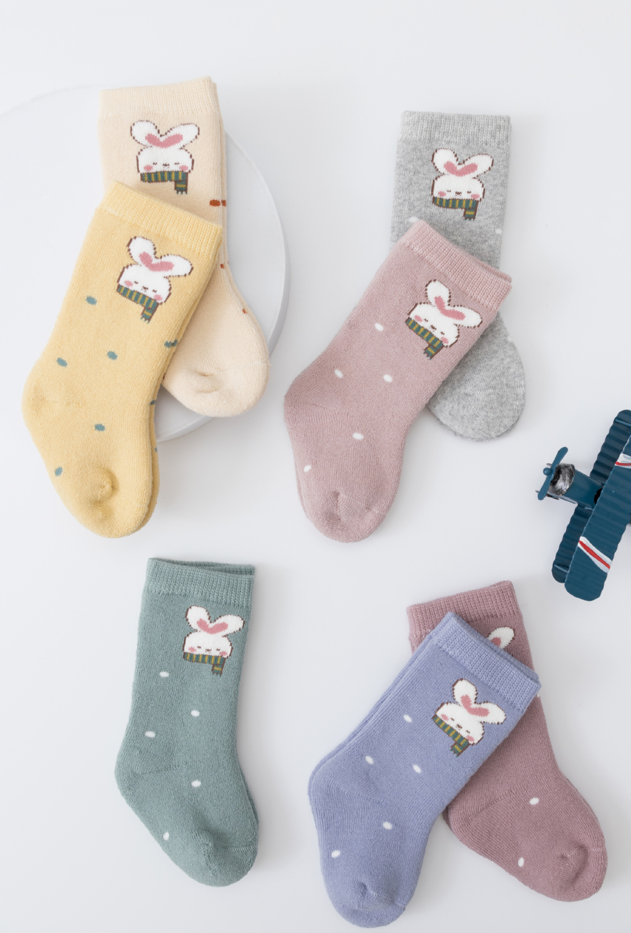 弟弟妹妹儿童袜子秋冬季毛圈袜小兔女童保暖新生儿宝宝毛巾袜批发