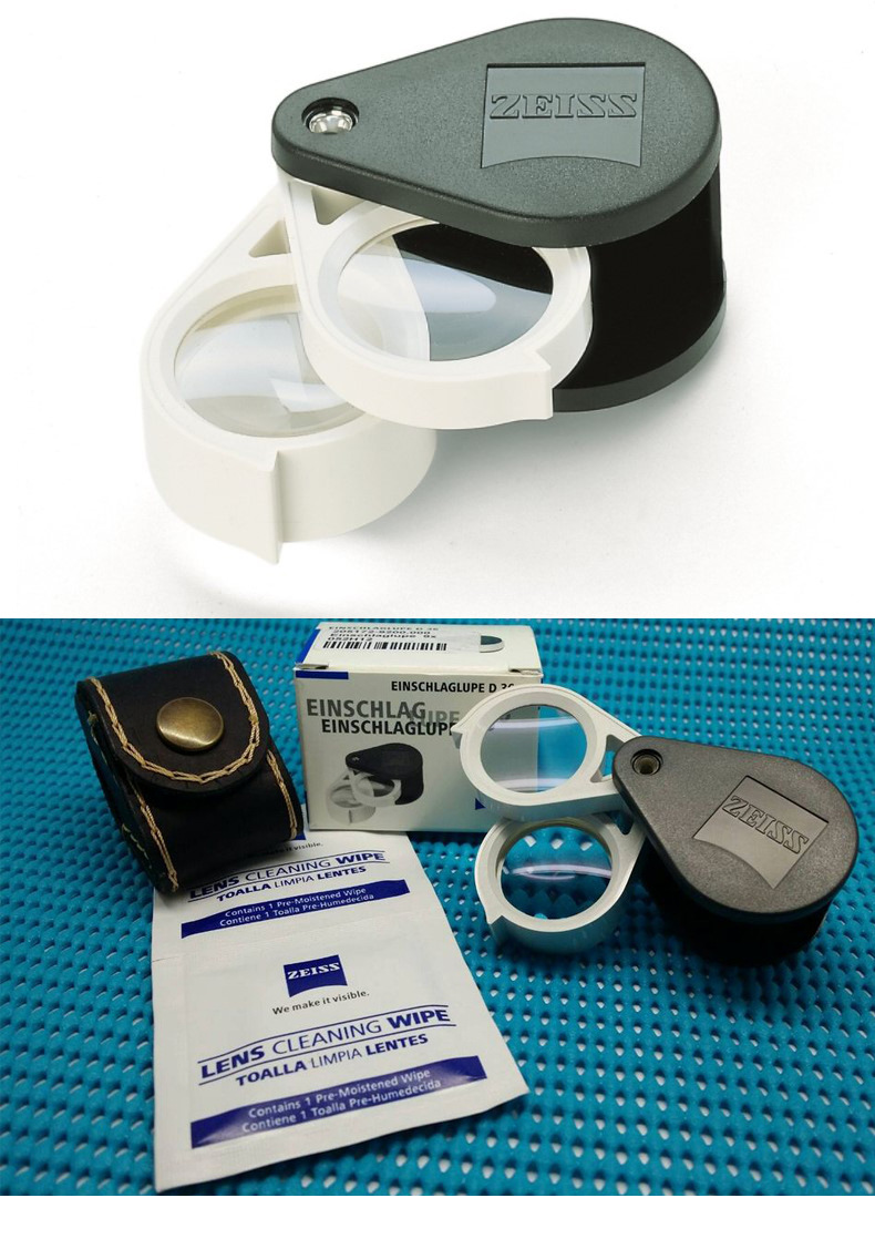 德国进口zeiss蔡司d36双镜头珠宝钻石文玩鉴定放大镜3x6x9x高倍