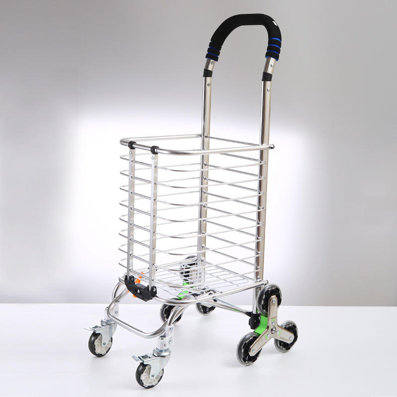 弯把手家用购物车弯把手买菜小拉车爬梯手拖车可折叠便携手推车