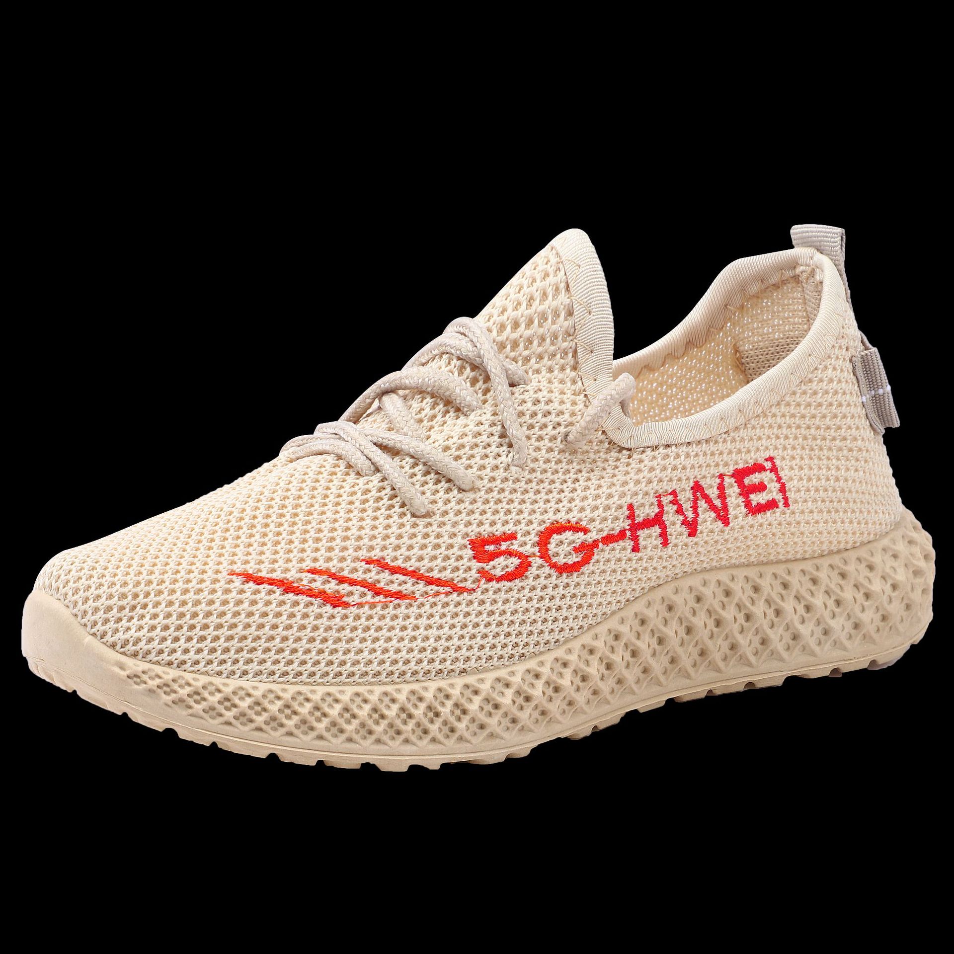 One Piece Dropshipping Women's Real Flying Woven Walking Shoes Soft Bottom Lightweight Women's Lace up Shoes Flat Bottom Running Sneaker