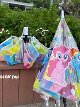 小马宝莉透明雨伞女全自动可爱学生折叠小清新晴雨儿童成人卡通伞
