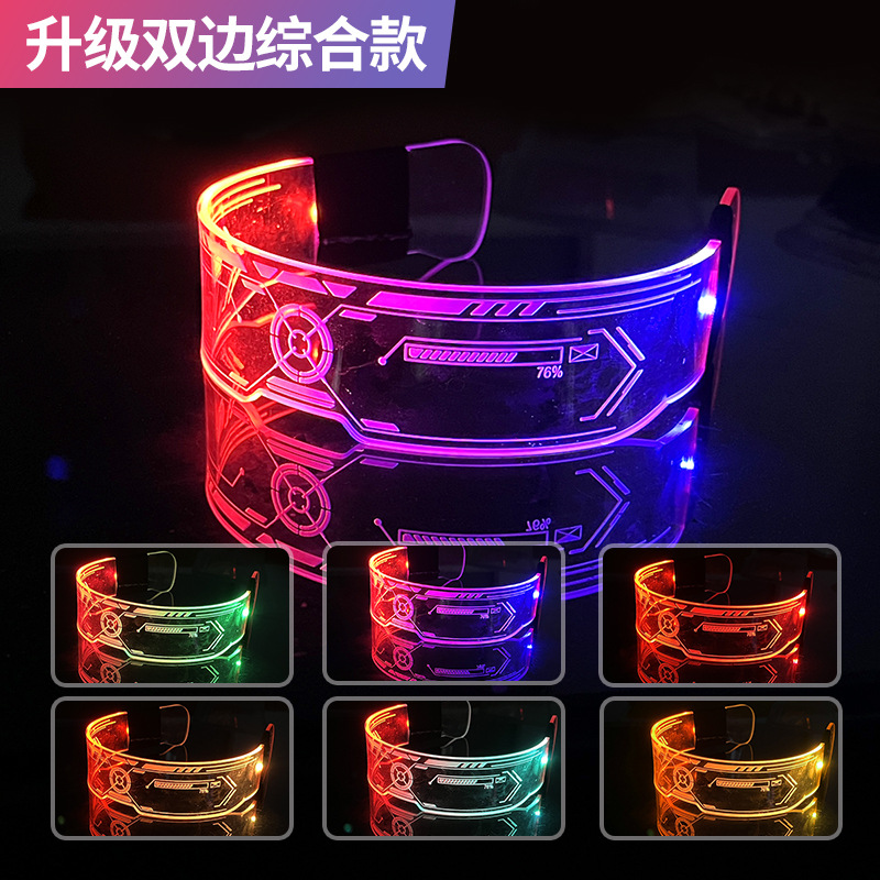 Colorful Led Goggles Cyberpunk Science Fiction Glasses Party Bar Disco Jumping Atmosphere Props Wholesale Now