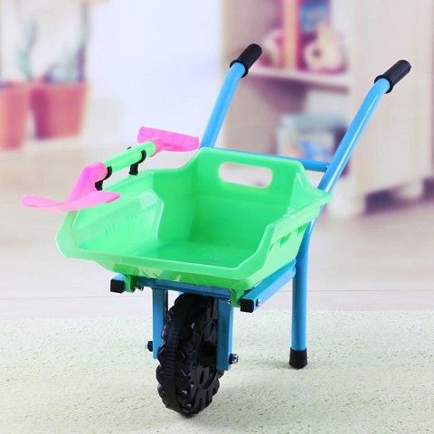 大号单轮双轮沙滩小推车工程车儿童玩具推土车反翻斗车过家家玩具