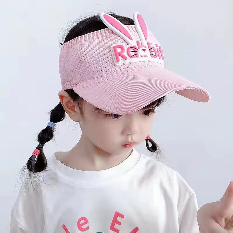 Summer Children's Empty Top Sun Hat Cute Rabbit Boys and Girls Sun Protection Uv Protection Baby Sun Peaked Cap