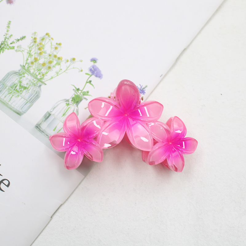 New Plumeria Rubra Grip Five Faces Elegant One-Piece Flower Barrettes Girls Fashion Bauhinia Back Head Hair Accessories