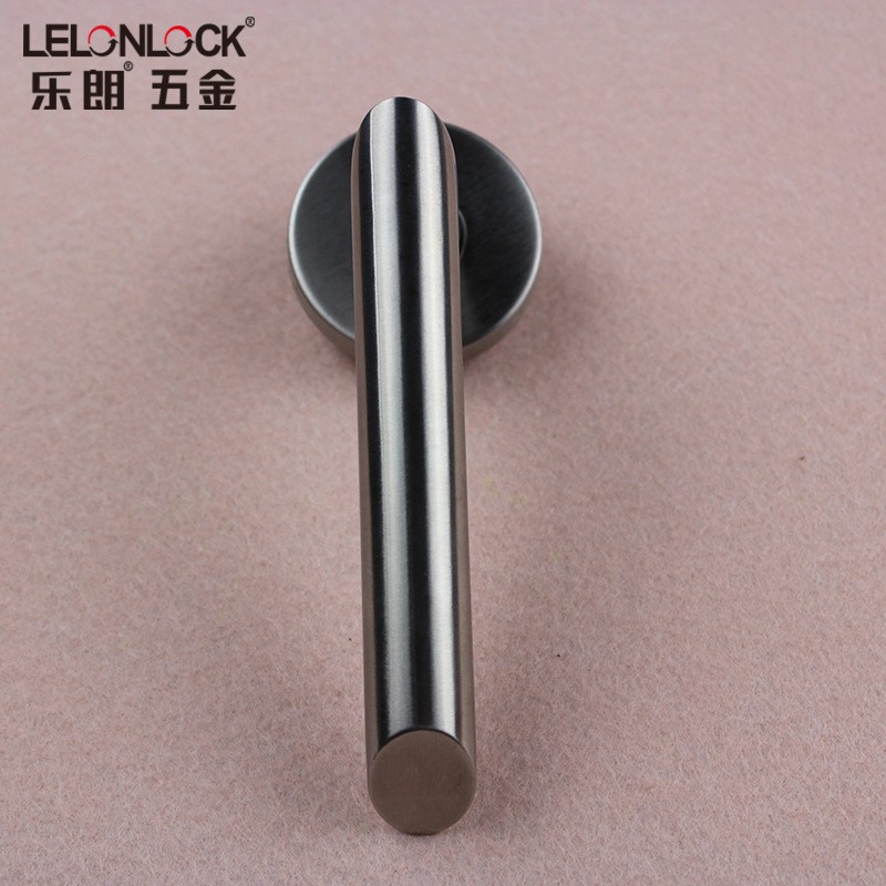 不锈钢304弯管空心把手欧式拉手 室内门木门分体锁执手批发门把手