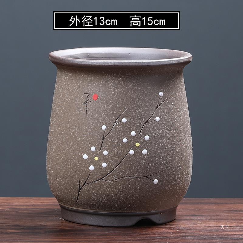 蝴蝶兰专用花盆紫砂中号陶瓷家用复古清仓简约多肉兰花文竹绿植盆